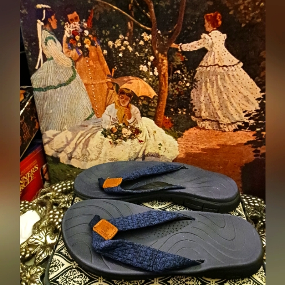 KuaiLu Womens Flip Flops Ladies Yoga Mat 🩴🩴Comfort Walking Thong, 9, Navy,New!